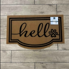 Covoras de intrare SEMICERC HELLO PRINT, 45x75cm, bej