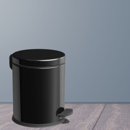 Coș de gunoi, 5 L, din INOX cu pedală, Negru