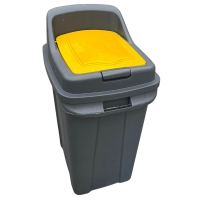 Coș gunoi reciclare, 70 L, cu capac, pentru plastic