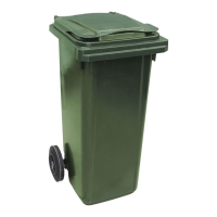 Tomberon 120 L, din plastic cu roți din cauciuc, greu, Germania, verde