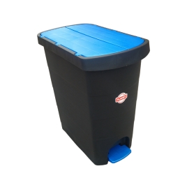 Coș gunoi cu pedală, PELICAN, 60 L, Negru/Albastru
