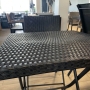 Masa pliabila, Panama Rattan, plastic / metal, Neagra