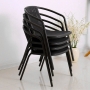 Scaun Littlerock Rattan, metal / plastic, Negru