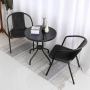 Scaun Littlerock Rattan, metal / plastic, Negru