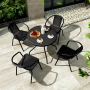 Scaun Littlerock Rattan, metal / plastic, Negru