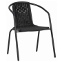 Scaun Littlerock Rattan, metal / plastic, Negru