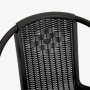 Scaun Littlerock Rattan, metal / plastic, Negru