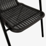 Scaun Littlerock Rattan, metal / plastic, Negru