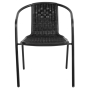 Scaun Littlerock Rattan, metal / plastic, Negru