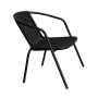 Scaun Littlerock Rattan, metal / plastic, Negru