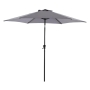 Set masă dreptunghiulară cu 6 scaune + umbrelă, metal / textilen, Negru