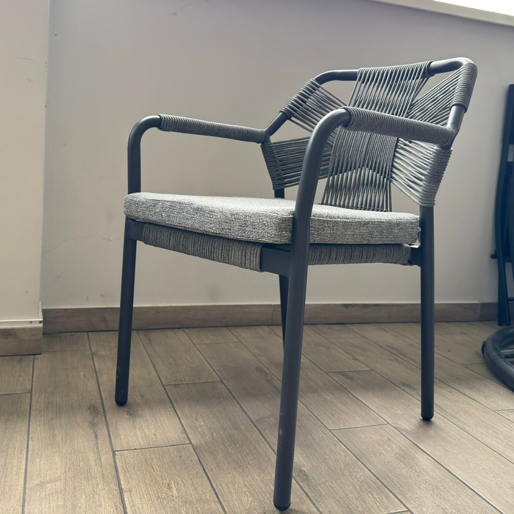  Scaun terasă HOLA Mono, gri, 57x62x85