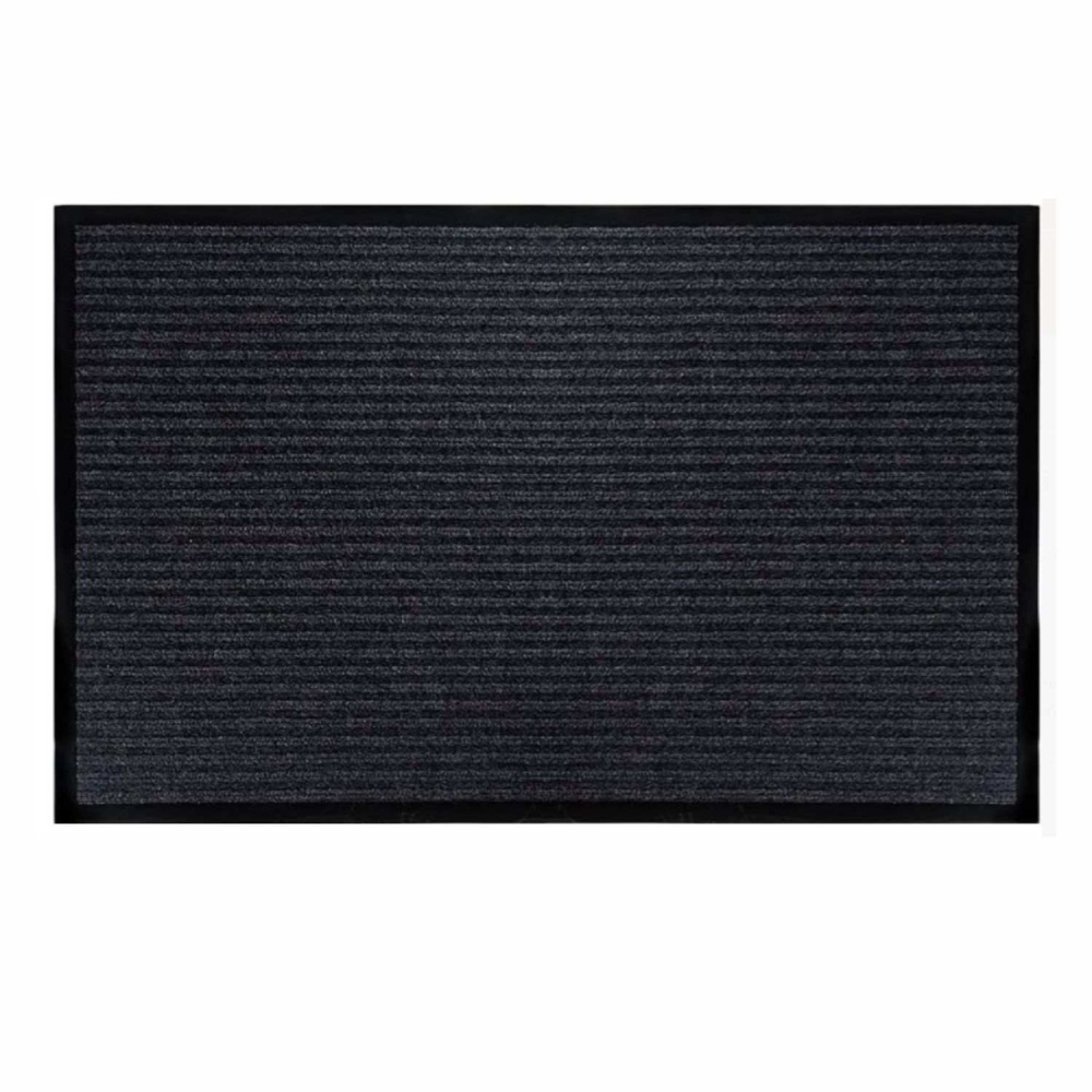 Covoras de intrare DOUBLE LINE, 90x150cm, negru/alb