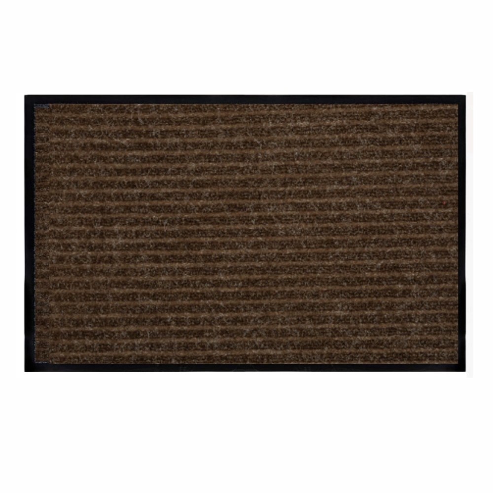 Covoras de intrare DOUBLE LINE, 90x150cm, maro