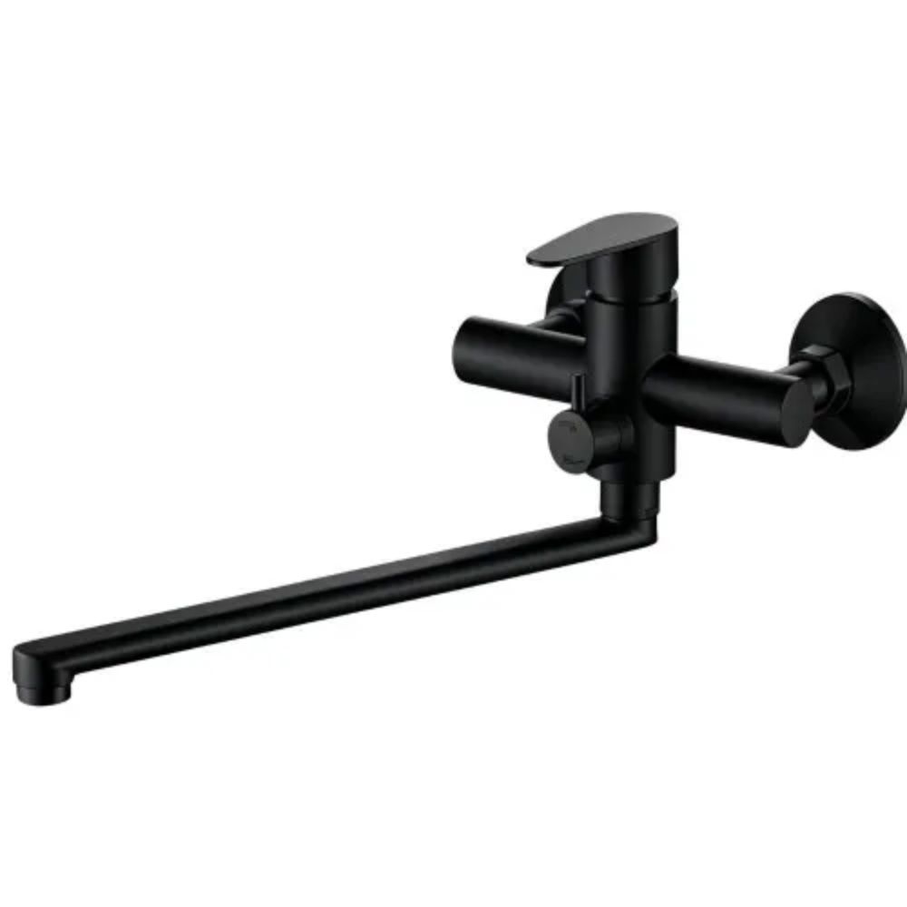 Baterie pentru cadă, pipa lunga, Aquafix - 120, neagră, INOX