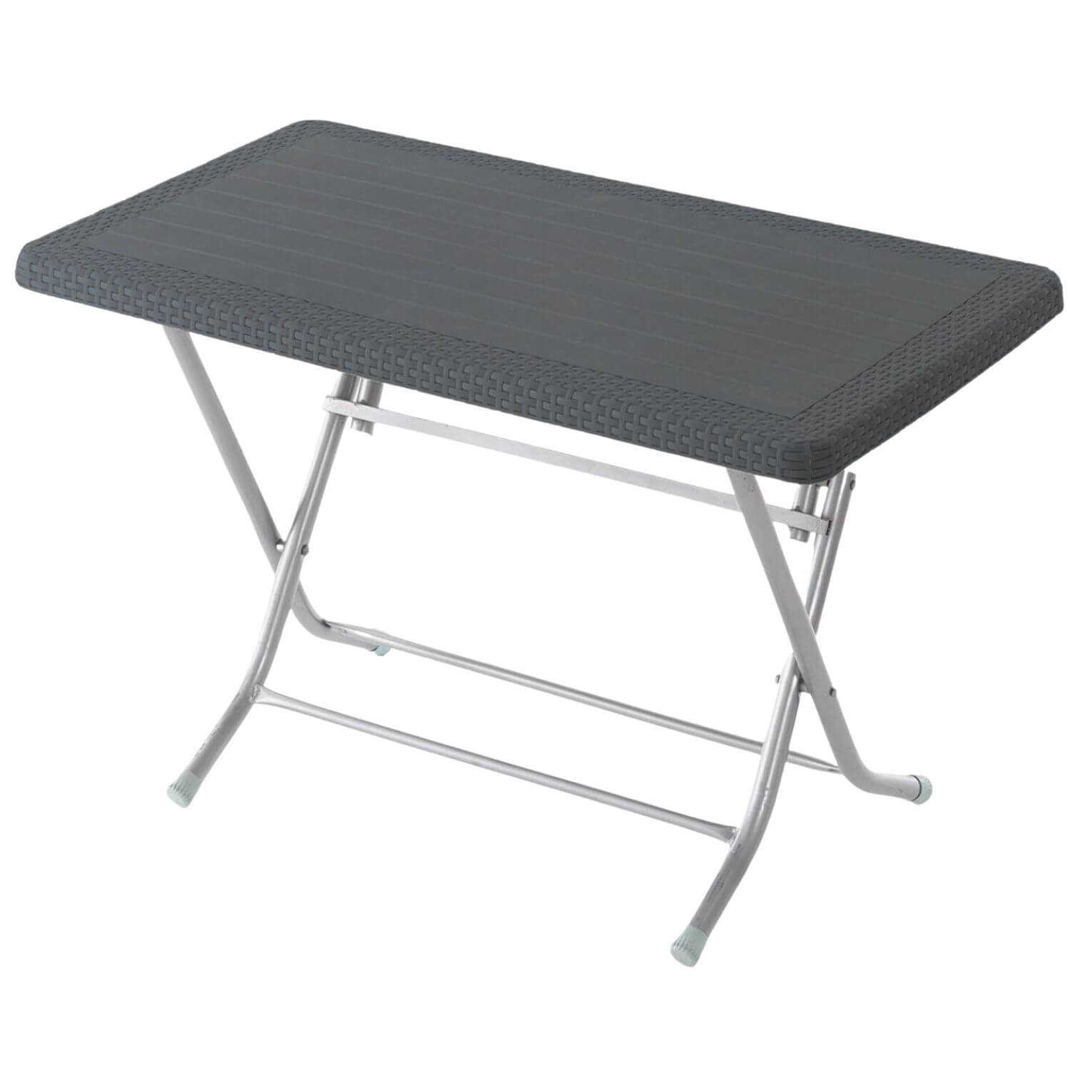 Masă pliabilă din plastic cu picioare din metal, 64x113x74, Antracit