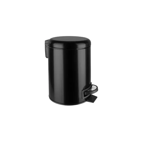 Coș de gunoi, 5 L, cu pedală, inox, ELITE, Negru