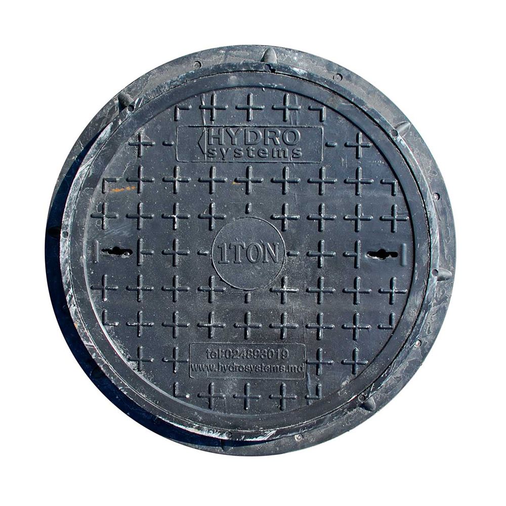 Capac canalizare plastic, DN500, 2t - GRI