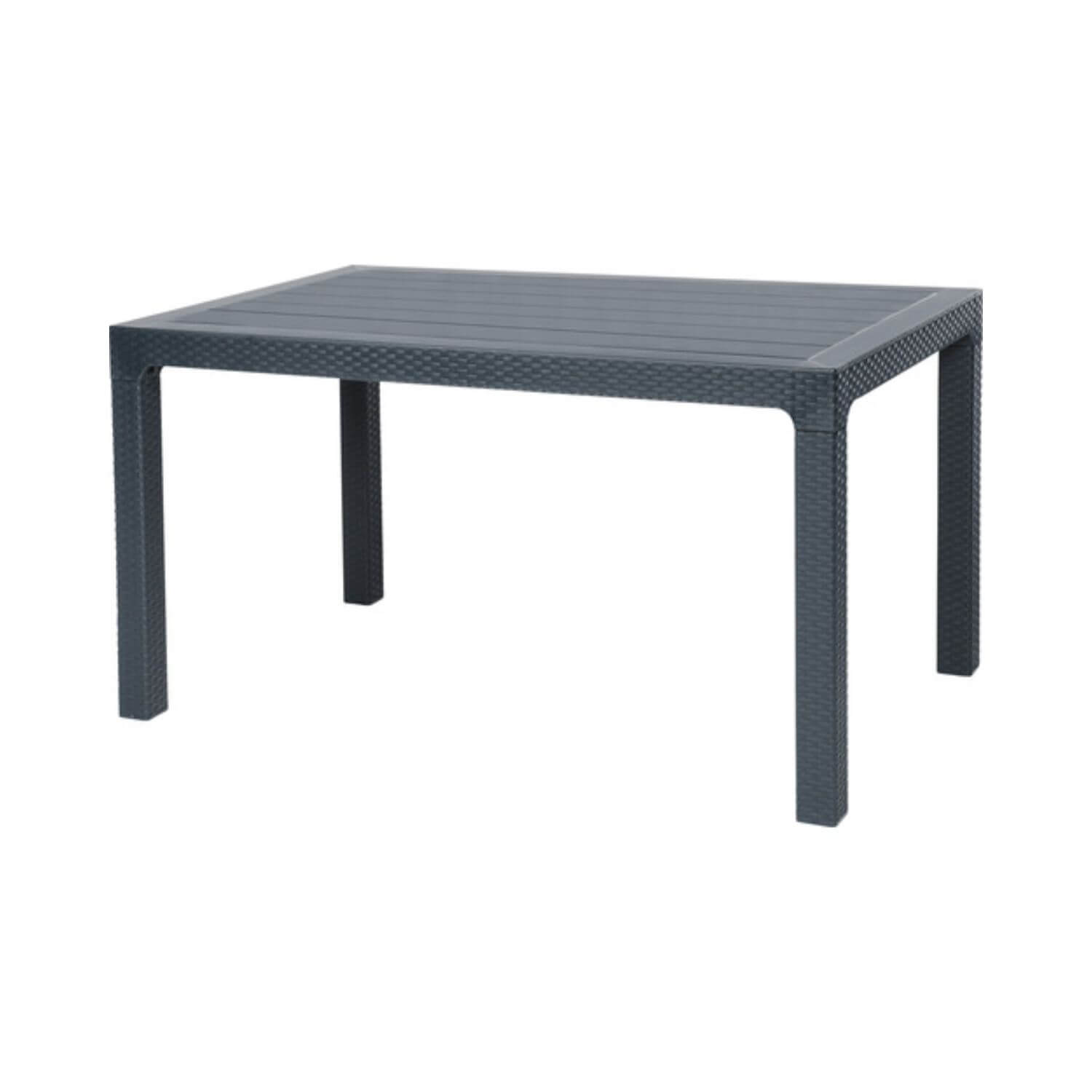 Masă Rattan 120x70, fără sticlă, Antracit