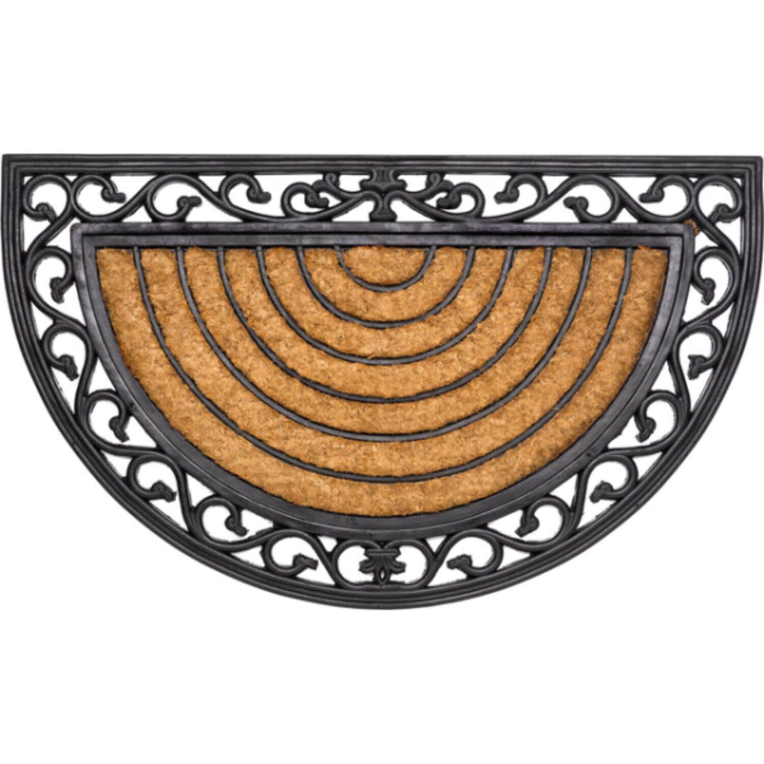 Covoraș de intrare IMPALA SEMICERC 45x75cm, Bej, 20 mm, Cauciuc/Fibră nucă de cocos