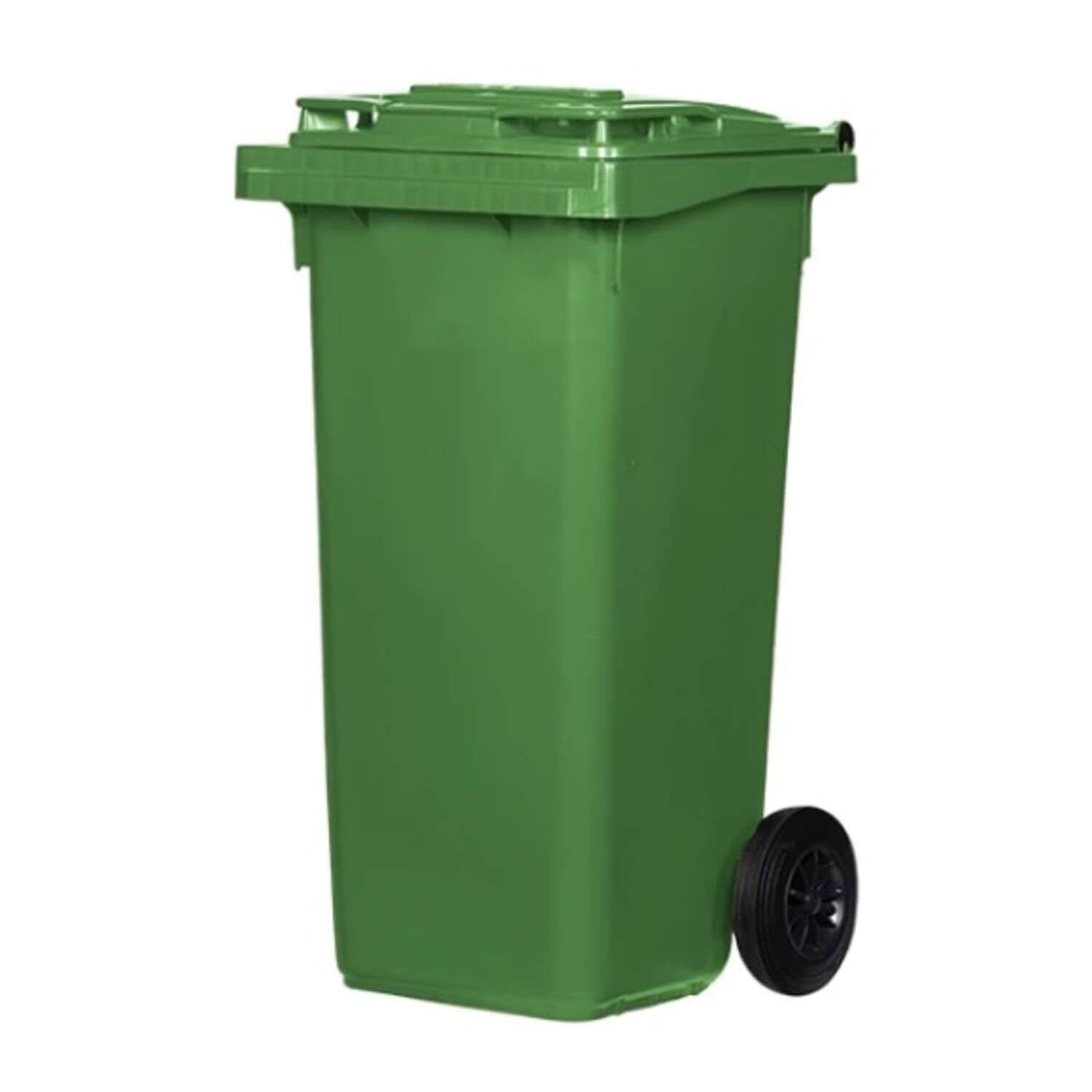 Tomberon din plastic cu roți din cauciuc, 120 L, standart, Germania, verde