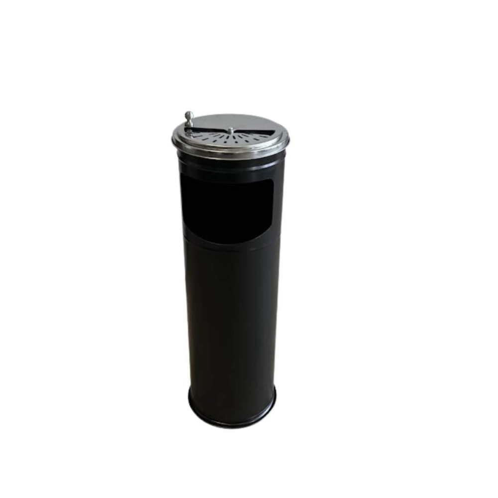 Coș de gunoi cu scrumieră Tip 1, 19x60 cm, negru