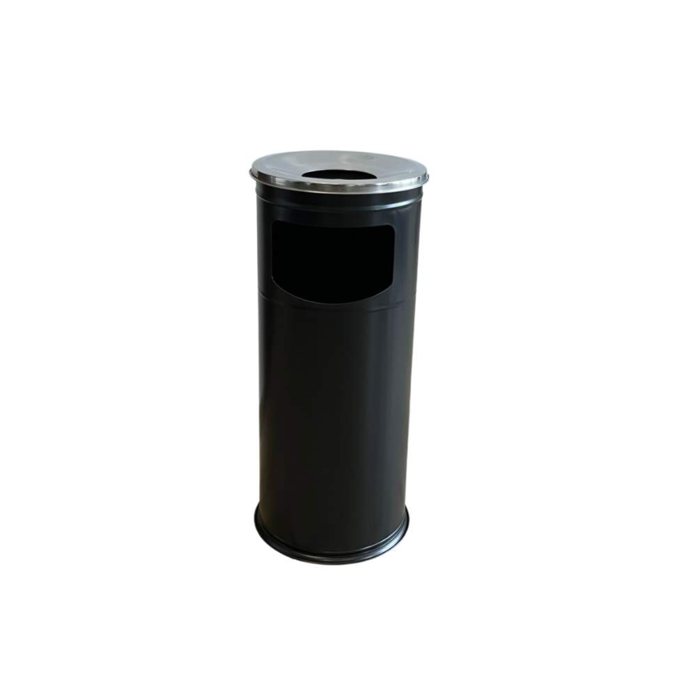 Coș de gunoi cu scrumieră Tip 2, 25x60 cm, negru